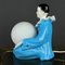 Lampada da tavolo Pierrot Mid-Century in ceramica blu, Italia, anni '60, Immagine 9