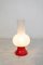 Artisan Milkglass Table Lamp with Red Metal, 1970s 2