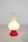 Artisan Milkglass Table Lamp with Red Metal, 1970s, Image 2