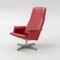 Vintage Pivoting Chair in Red Leather, 1960s 1