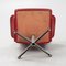 Vintage Pivoting Chair in Red Leather, 1960s 5