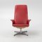 Vintage Pivoting Chair in Red Leather, 1960s 2