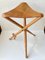 Scandinavian Tripod Folding Hunting Stool in Leather and Beech, 1970s 13