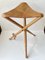 Scandinavian Tripod Folding Hunting Stool in Leather and Beech, 1970s, Image 1