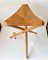 Scandinavian Tripod Folding Hunting Stool in Leather and Beech, 1970s 14
