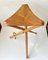 Scandinavian Tripod Folding Hunting Stool in Leather and Beech, 1970s, Image 14