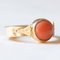 Vintage Egyptian 18k Yellow Gold Ring with Orange Coral and Papyrus Leaf, 1980s 8