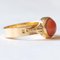 Vintage Egyptian 18k Yellow Gold Ring with Orange Coral and Papyrus Leaf, 1980s 7