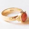 Vintage Egyptian 18k Yellow Gold Ring with Orange Coral and Papyrus Leaf, 1980s 10