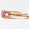18K Yellow Gold Trilogy Ring with Synthetic Ruby and Brilliant Cut Diamonds, 1980s 4