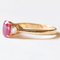 18K Yellow Gold Trilogy Ring with Synthetic Ruby and Brilliant Cut Diamonds, 1980s, Image 4