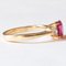 18K Yellow Gold Trilogy Ring with Synthetic Ruby and Brilliant Cut Diamonds, 1980s 7