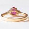 18K Yellow Gold Trilogy Ring with Synthetic Ruby and Brilliant Cut Diamonds, 1980s 6