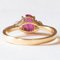 18K Yellow Gold Trilogy Ring with Synthetic Ruby and Brilliant Cut Diamonds, 1980s, Image 6