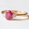 18K Yellow Gold Trilogy Ring with Synthetic Ruby and Brilliant Cut Diamonds, 1980s 2