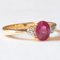 18K Yellow Gold Trilogy Ring with Synthetic Ruby and Brilliant Cut Diamonds, 1980s 9