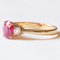 18K Yellow Gold Trilogy Ring with Synthetic Ruby and Brilliant Cut Diamonds, 1980s 3