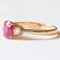 18K Yellow Gold Trilogy Ring with Synthetic Ruby and Brilliant Cut Diamonds, 1980s, Image 3