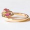 18K Yellow Gold Trilogy Ring with Synthetic Ruby and Brilliant Cut Diamonds, 1980s 5