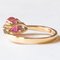 18K Yellow Gold Trilogy Ring with Synthetic Ruby and Brilliant Cut Diamonds, 1980s, Image 5