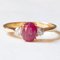18K Yellow Gold Trilogy Ring with Synthetic Ruby and Brilliant Cut Diamonds, 1980s, Image 1