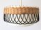 Round Plastic and Wicker Ceiling Lamp, Germany, 1960s 6