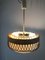 Round Plastic and Wicker Ceiling Lamp, Germany, 1960s, Image 3