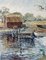 Rimessa per barche, dipinto a olio, anni '50, con cornice, Immagine 5