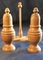 19th Century Beech Treen Salt and Pepper Shakers on Stand, Set of 3 3