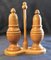 19th Century Beech Treen Salt and Pepper Shakers on Stand, Set of 3 1