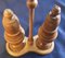 19th Century Beech Treen Salt and Pepper Shakers on Stand, Set of 3 4