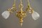 Antique Chandelier with Original Glass Shades, Vienna, Austria, 1890s 4