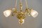 Antique Chandelier with Original Glass Shades, Vienna, Austria, 1890s 19