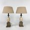French Marble Egg and Steel Lamps, 1970s, Set of 2 2