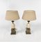 French Marble Egg and Steel Lamps, 1970s, Set of 2 1