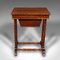 Small Antique English Regency Flame Ladies Sewing Table, 1830 6
