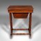 Small Antique English Regency Flame Ladies Sewing Table, 1830 1