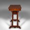 Small Antique English Regency Flame Ladies Sewing Table, 1830 4