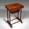 Small Antique English Regency Flame Ladies Sewing Table, 1830 3