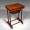 Small Antique English Regency Flame Ladies Sewing Table, 1830, Image 3