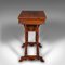 Small Antique English Regency Flame Ladies Sewing Table, 1830 5