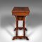 Small Antique English Regency Flame Ladies Sewing Table, 1830, Image 5
