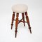 Antique Victorian Stool in Wood & Fabric, 1860 1