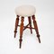 Antique Victorian Stool in Wood & Fabric, 1860, Image 1