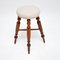 Antique Victorian Stool in Wood & Fabric, 1860, Image 3