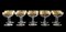 Copas de champán de cristal dorado, 1930. Juego de 10, Imagen 2
