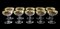 Copas de champán de cristal dorado, 1930. Juego de 10, Imagen 1
