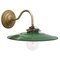 French Green Enamel and Brass Wall Lamp 2