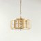 Mid-Century Scandinavian Glass & Brass Chandelier attributed to Carl Fagerlund for Lyfa & Orrefors, 1960s 1
