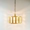 Mid-Century Scandinavian Glass & Brass Chandelier attributed to Carl Fagerlund for Lyfa & Orrefors, 1960s, Image 6